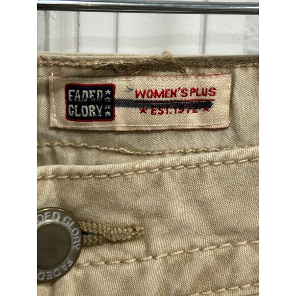 Faded Glory Womens Plus Cargo Skirt 20W Valley Tan Cotton Casual Utility Style - Picture 5 of 10